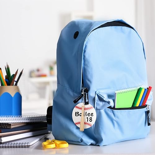 Miniatura 5 de Cunno Juego de 36 llaveros acrílicos para baloncesto, béisbol, sóftbol, tenis, 12 llaveros acrílicos, 12 llaveros giratorios con gancho a presión