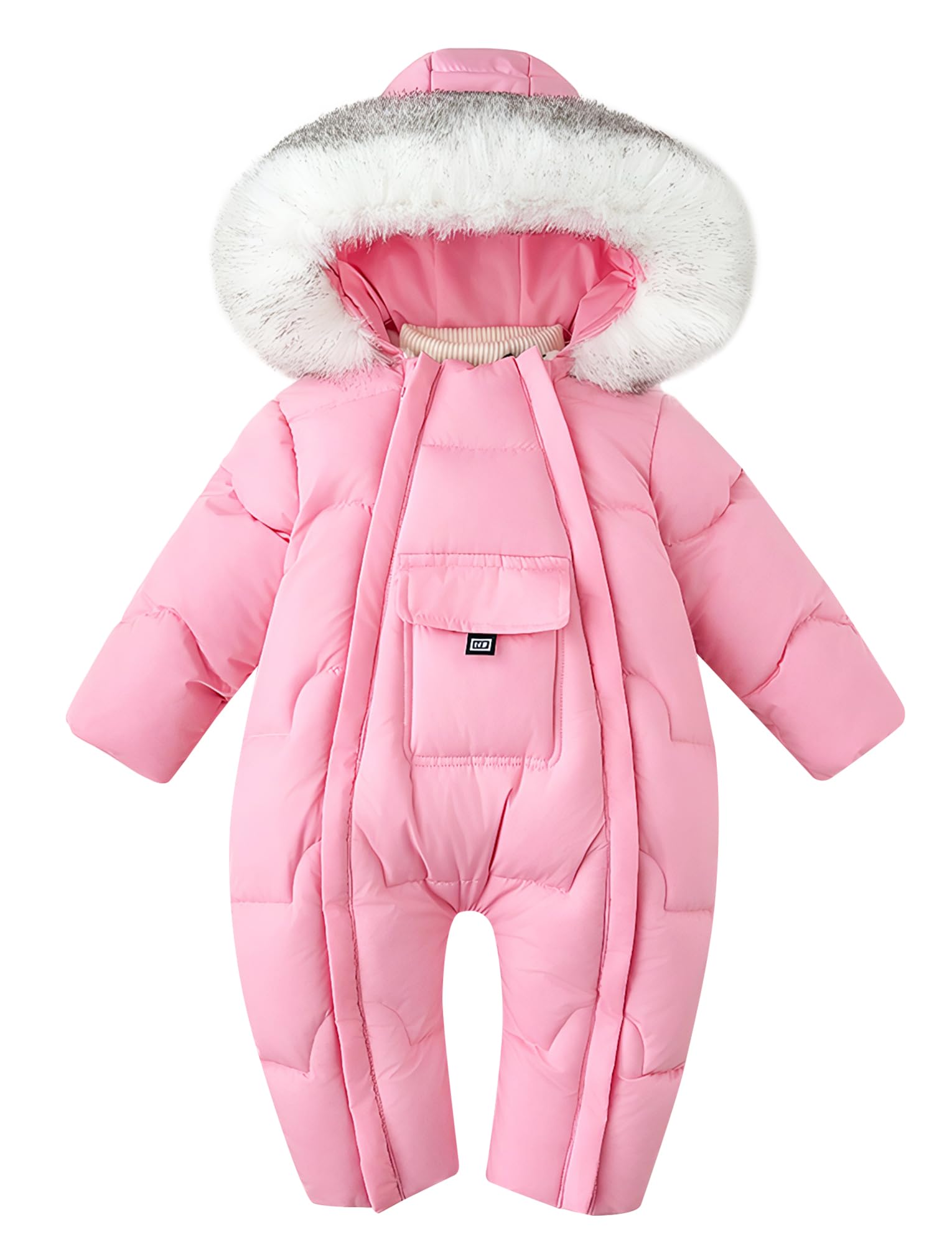 SEAUR Combinaison de Neige Bébé Doublée Barboteuse d'Hiver à Capuche Fermetures Éclair Nouveau-né Filles Garçons Tenues Chaudes 3 mois-3 ans
