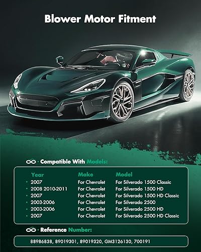 Vista 1544 de SCITOO 700188 Reemplazo del motor del ventilador HVAC con jaula de ventilador para Toyota Tacoma 2005-2015, reemplazo OE - 87103-04043, 87103-04044