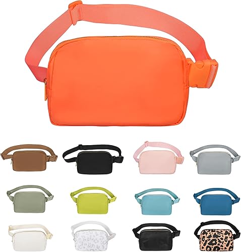 Miniatura 1 de Riñonera cruzada para mujeres y hombres, bolsa de cinturón de regalo para mujeres con correa ajustable para deportes, Naranja, 1 paquete de riñonera