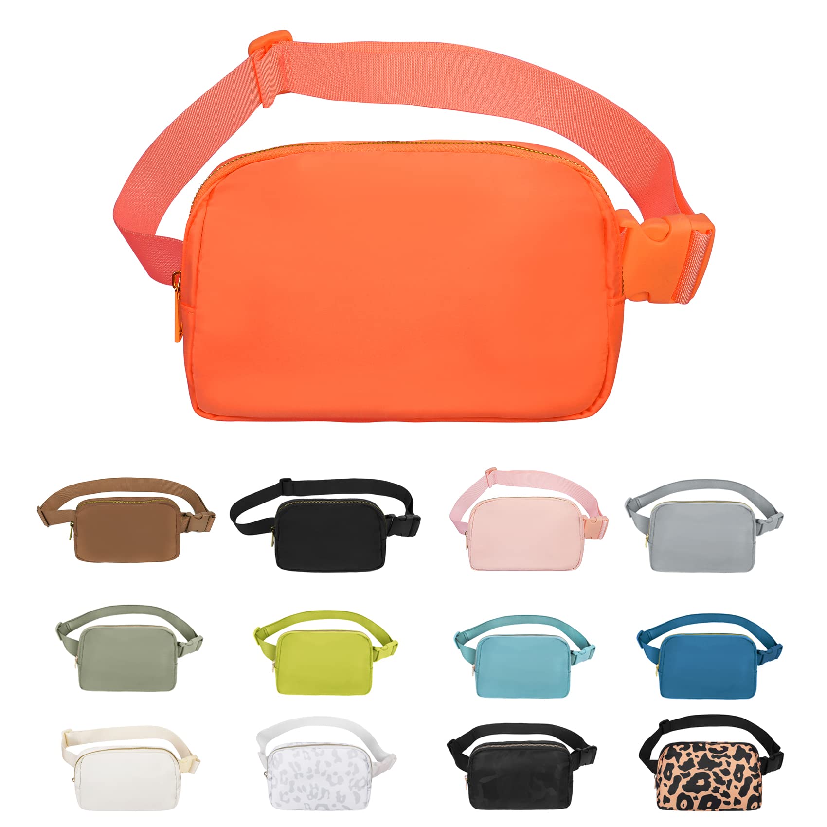 VOROLO Fanny Pack For Women And Men Crossbody Bag Belt Bag Orange