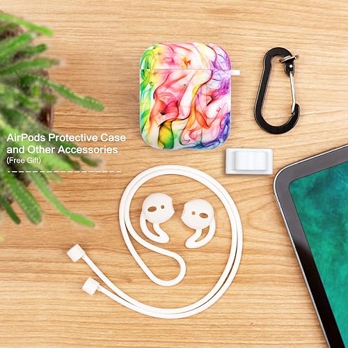 Vista 60 de Cutebricase Funda para Airpods, Paris Tower Airpod Funda protectora rígida para Apple AirPods 2 y 1 con llavero compatible con carga inalámbrica