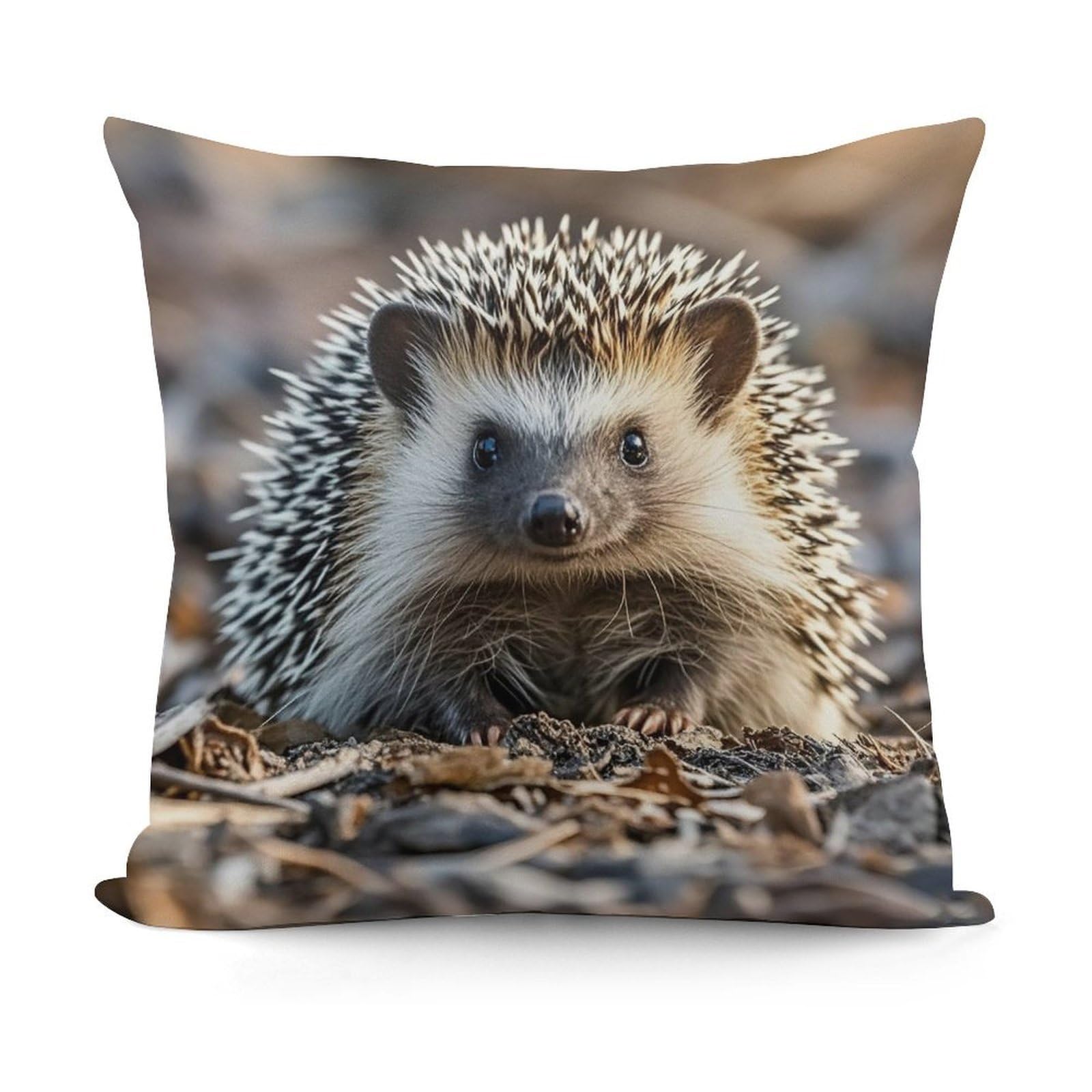 VstaDank Hedgehog Pillow Covers Soft Plush Decorative Square Pillow Cover Modern Breathable Pillowcases Pillowcase with Invisible Zipper 18x18 Inches for Sofa Living Room