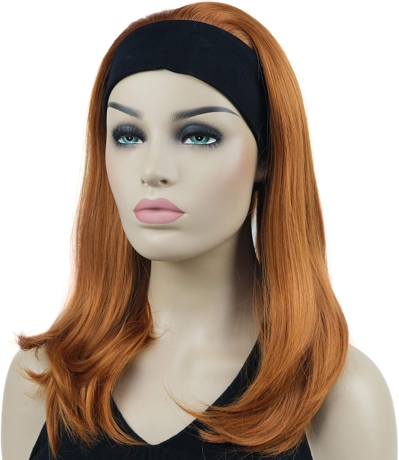 Lydell Long Straight Wavy Hair Wigs Headband Synthetic Wigs (130A Fox Red), Medium - Image 4