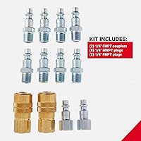 Vista 3 de Milton S-210 NPT kit acople y conector macho, NPT 1/4'' (12 unidades)