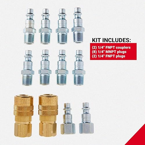 Miniatura 3 de Milton S-210 NPT kit acople y conector macho NPT 14 12 unidades