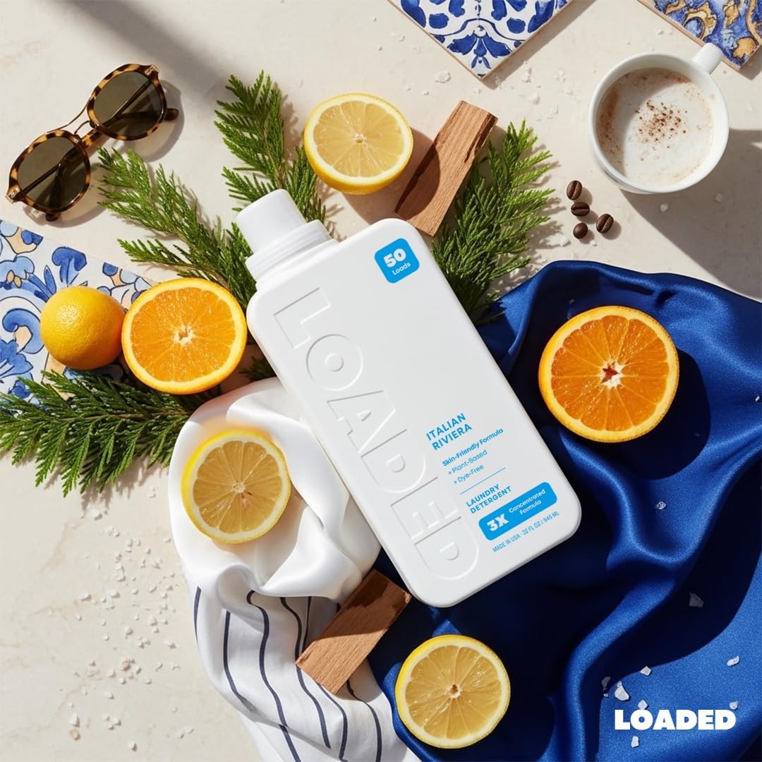Loaded Laundry Detergent, Luxury Cologne & Perfume Scented | 50 Loads | Sea Salt & Citrus | Skin-Friendly & Plant-Based | Made in USA | 32 oz - Image 5