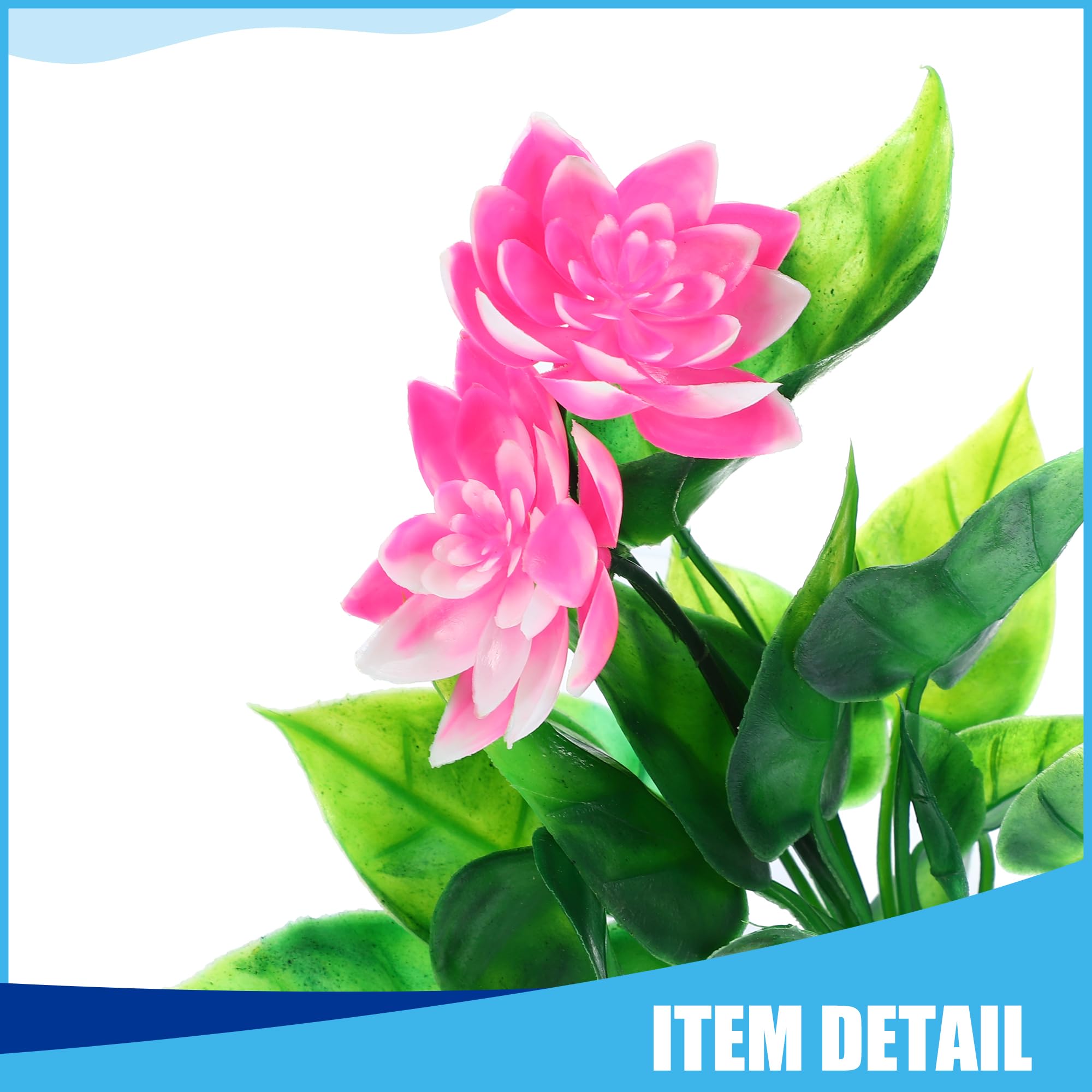 CAPASTEC Fish Tank Aquarium Decorations Artificial Plants, Plastic Artificial Water Plants for Aquarium 5.91Inch (Pink) - Image 4