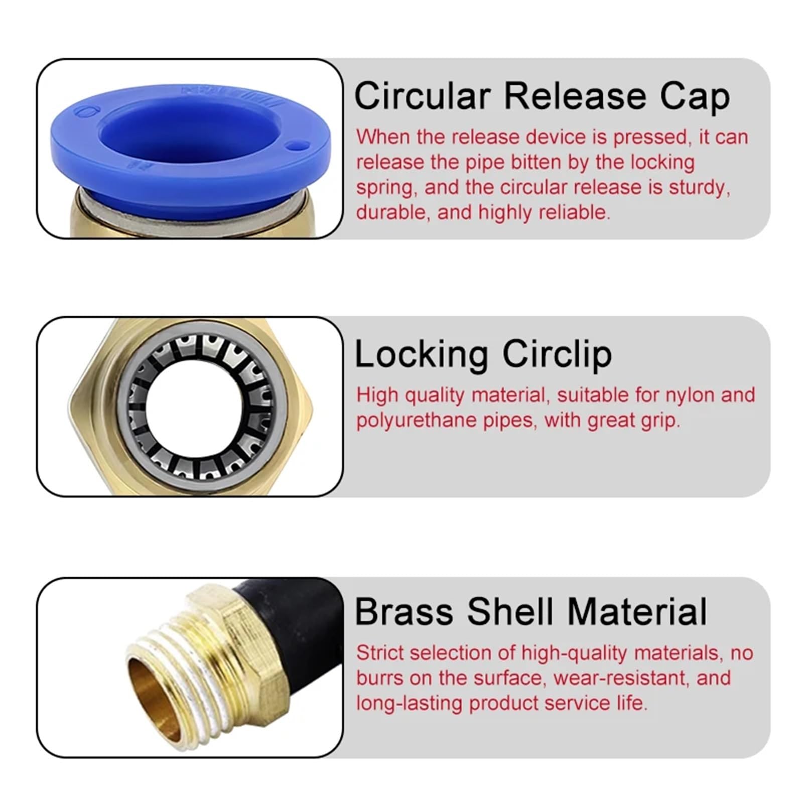 5Pcs Elbow Pneumatic Air Connector 1/8 "1/4" 3/8 "1/2" Male Thread Pneumatic Air Hose Fitting 4/6/8/10/12mm(PL8-03)