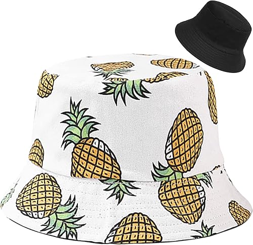 XYIYI Lindo sombrero de pescador, sombrero de playa para mujer, reversible, con doble lado