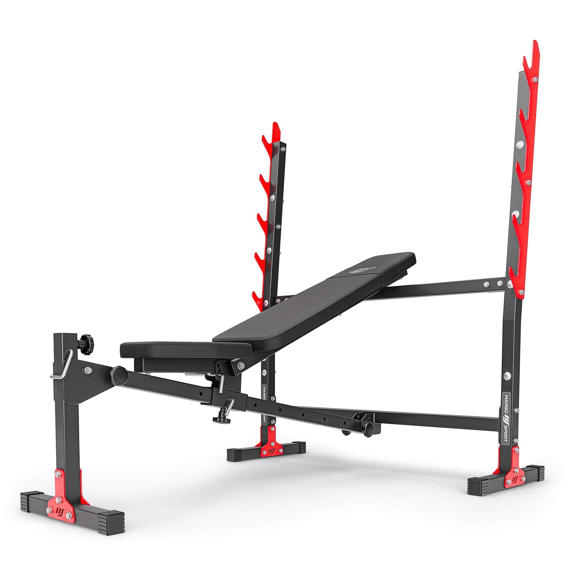 Banco de musculación ajustable Marbo Sport con soporte para pesas MH-L107 2.0 | Made in EU