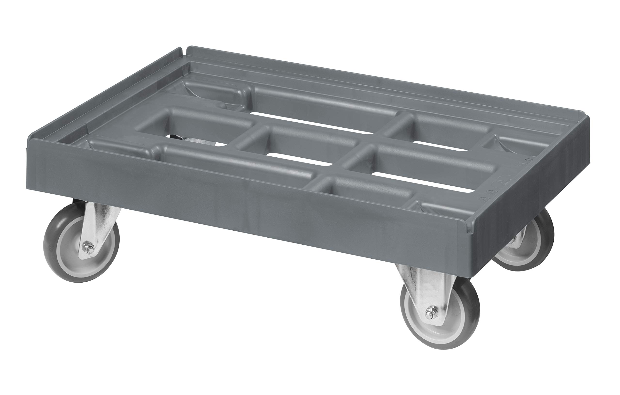 5 Stück Transportroller für Kisten 60 x 40 cm mit 2 Bock- und 2 Lenkrollen in grau