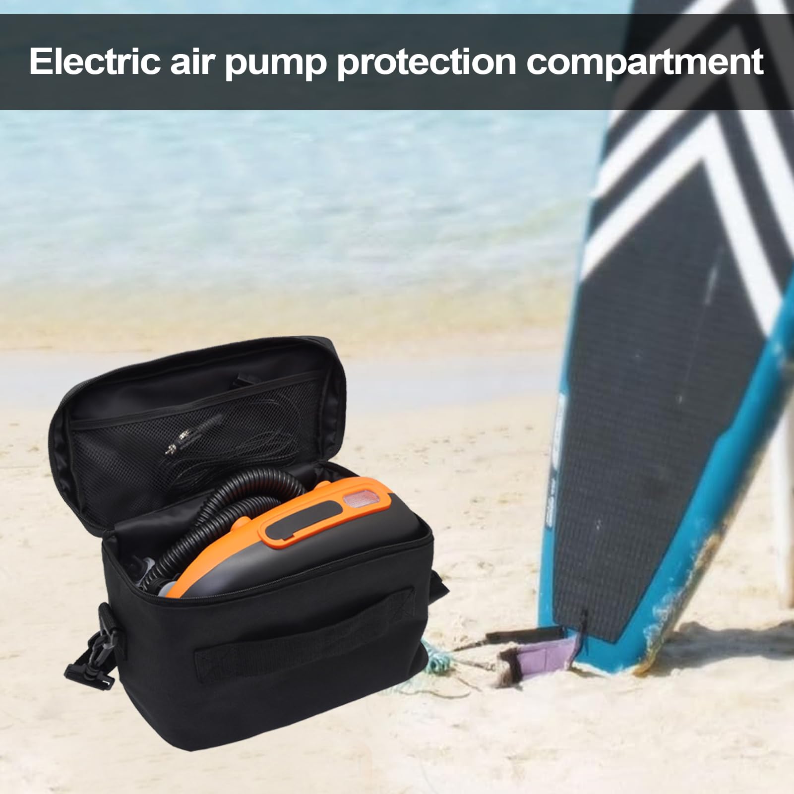 Tragetasche für Luftpumpe, Rucksack für Paddelboard-Pumpe, verstellbarer Schultergurt, große Kapazität, Aufbewahrungs-Organizer, Reiserucksack für Wassersport