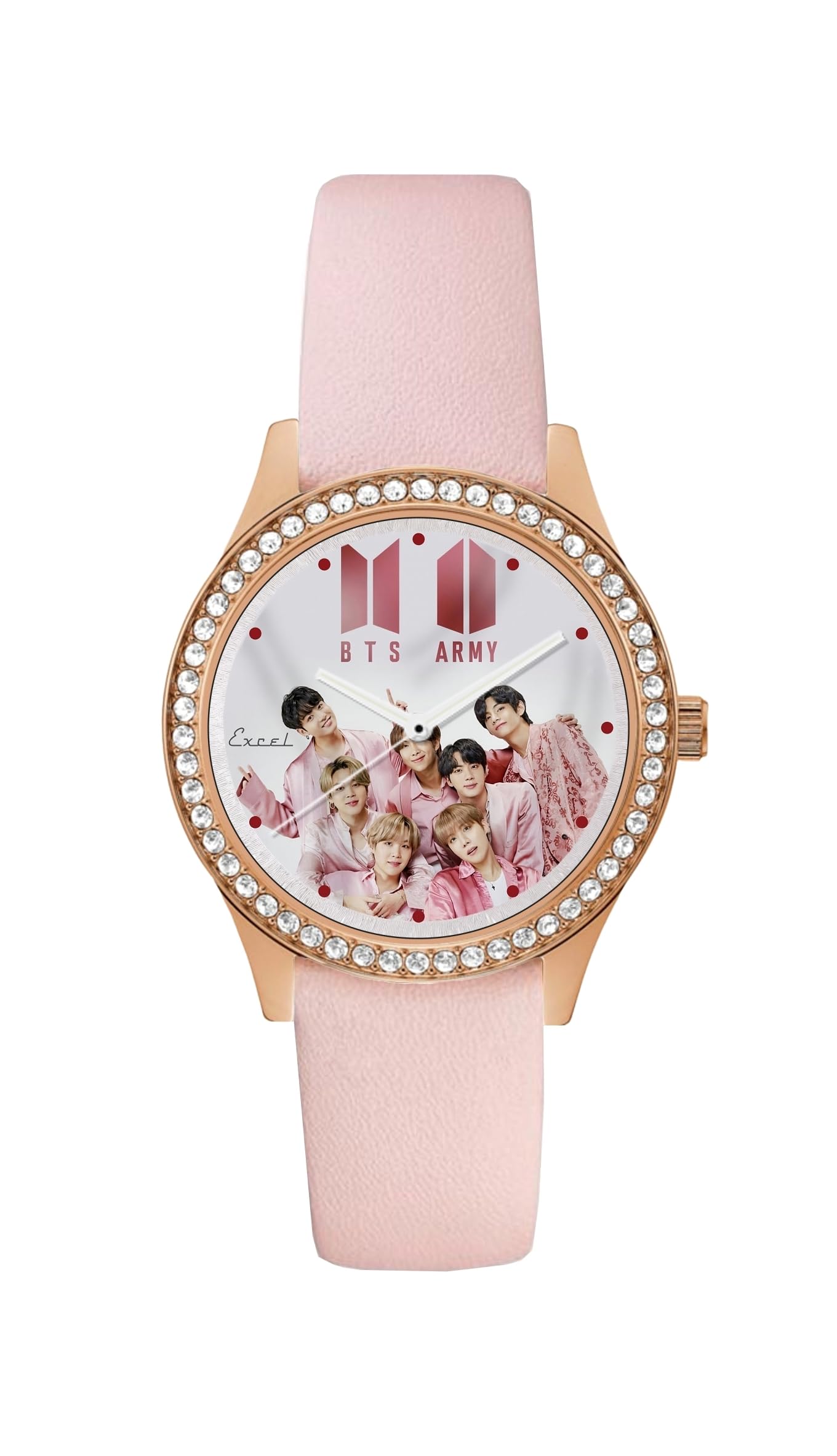 GenericBTS Analog Pink Dimond_03 Rosegold Stainless Steel Watch Watch | Girls | Premium Rosegold Watch