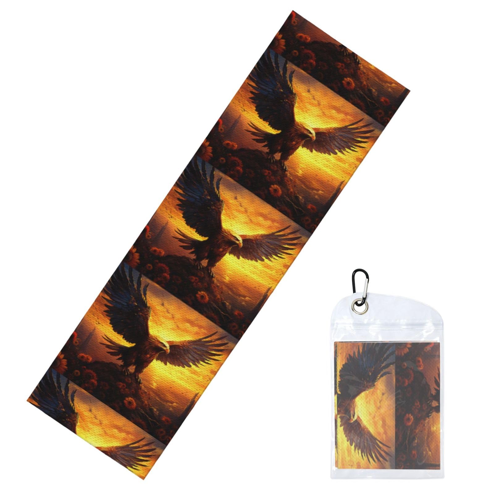 HGIUYDRD Bird Print Cooling Sports Towel with PVC Carry Bag for Gym, Beach, Golf and World Cup Events