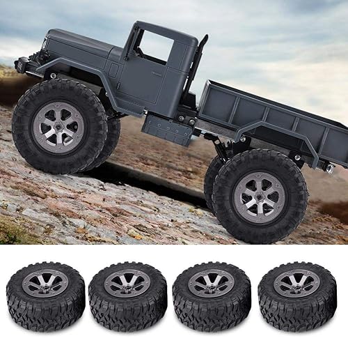 Miniatura 3 de Dilwe Neumáticos de oruga a control remoto, 4 unidades de neumáticos de goma para automóvil todoterreno con control remoto, neumáticos de automóvil