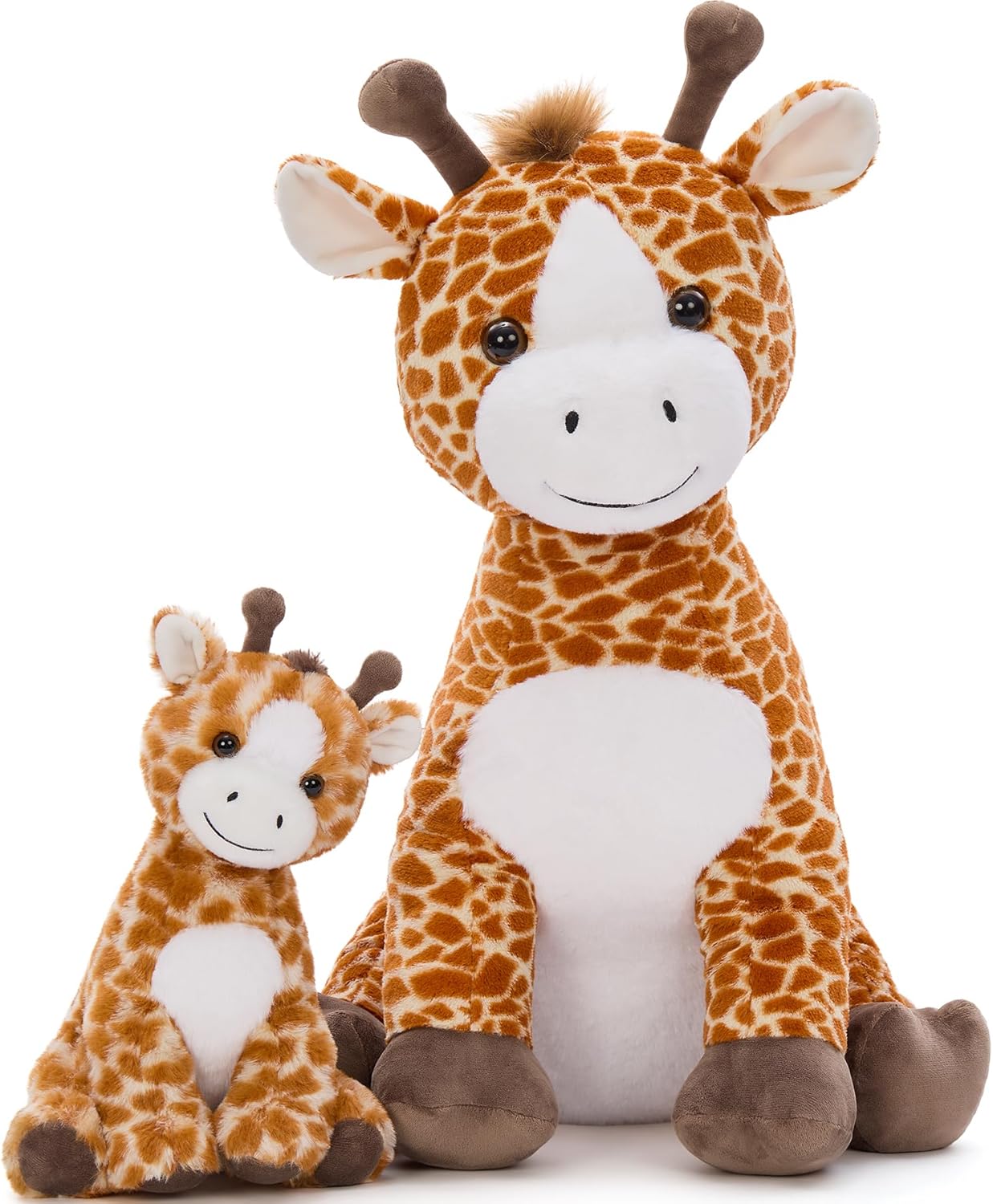 Tezituor Giraffe Stuffed Animal,25.6in Large Giraffe Plush Toy with Baby, Cute Plushies,Giraffe Plush Pillow Huggable,Christmas Valentines Birthday Gifts for Kids Adults Girlfriend Girls Boys, Brown