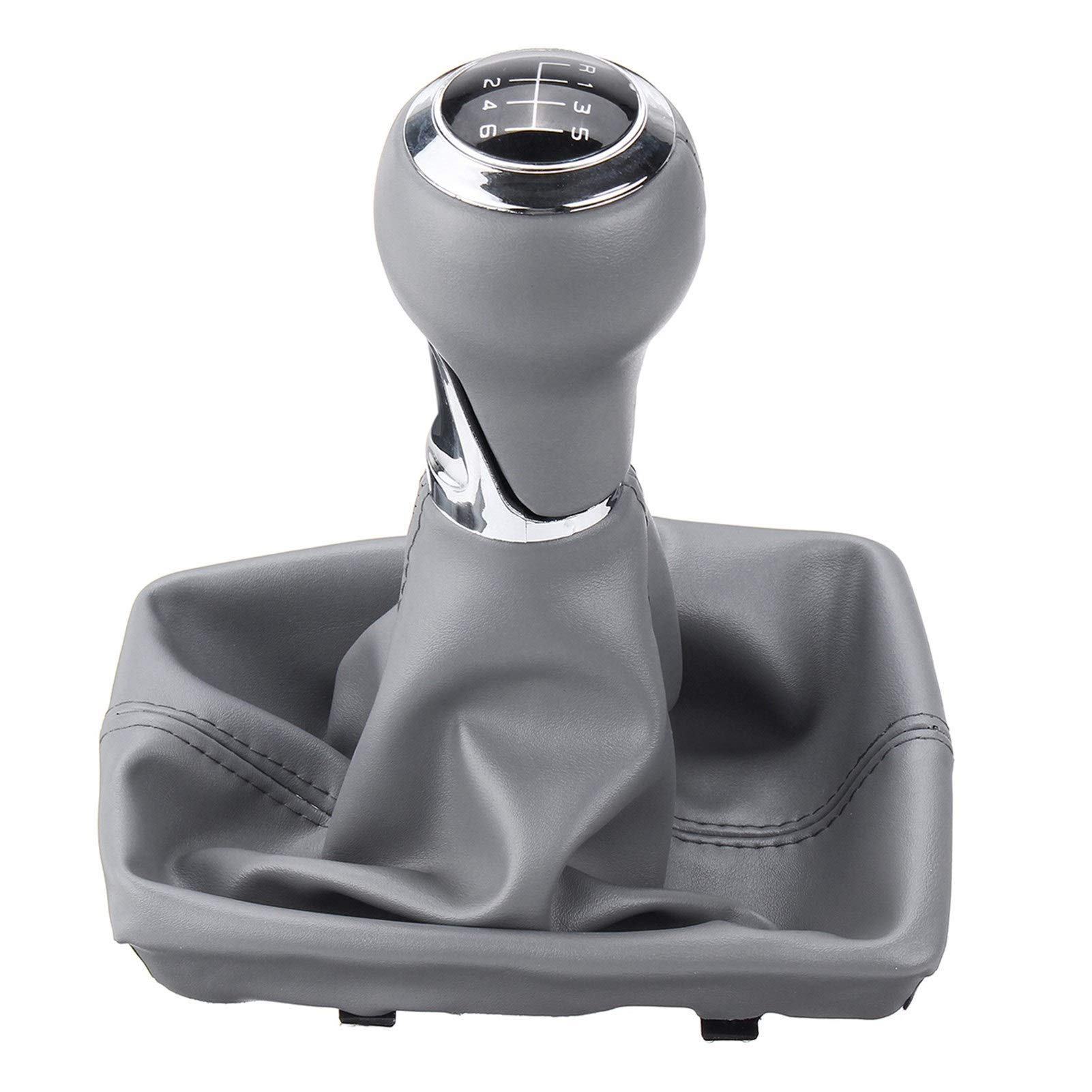 LZLWL Pomo de Palanca de Cambios de Acero Inoxidable Plateado para Audi A4 S4 B8 8K / A5 8T / Q5 8R S-Line 2007-2015 6 MT Coche de Velocidad de Cambio de Engranaje Perilla de Cuero de PU de Arranque