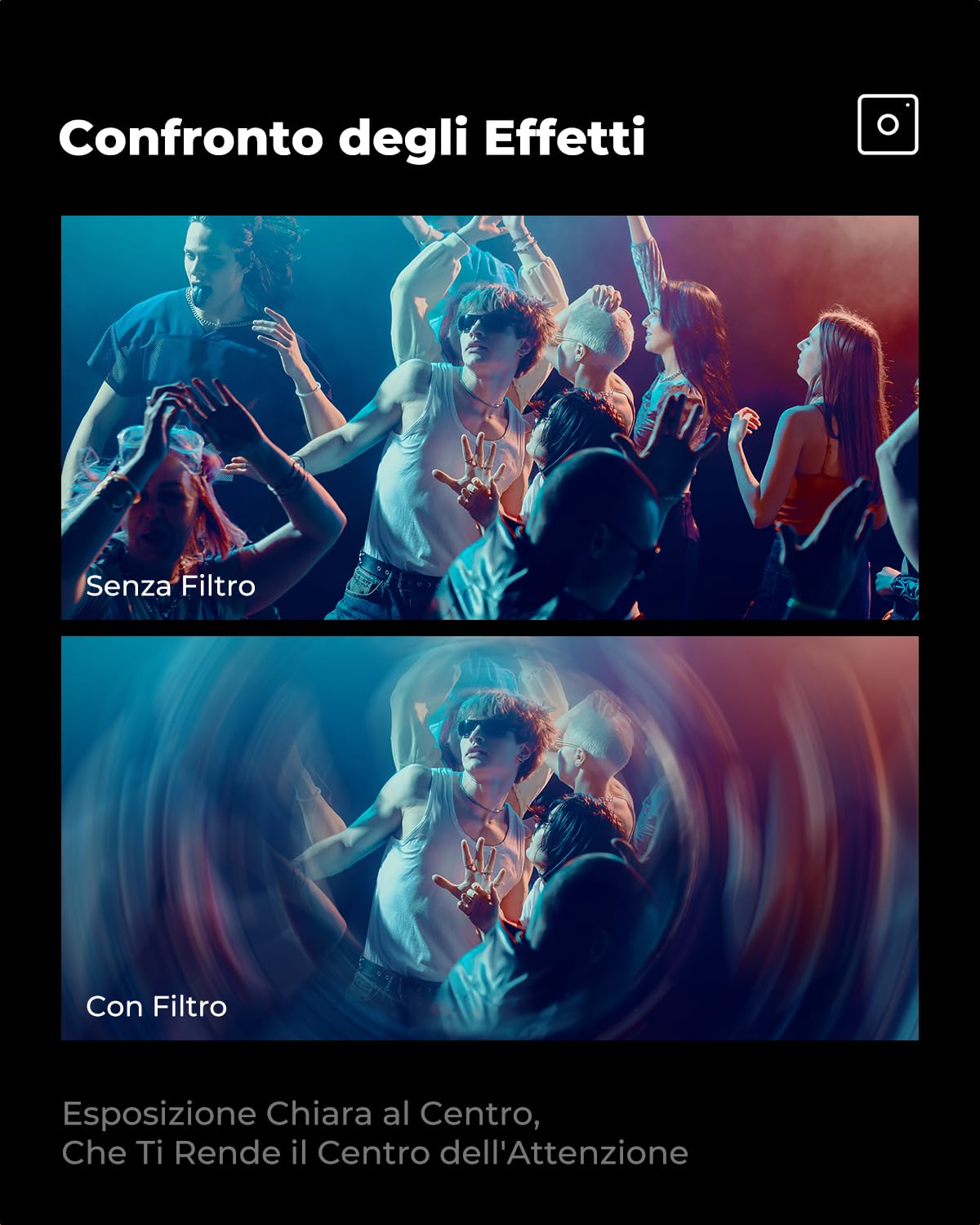 K&F CONCEPT Nano-Bacis Filtro Spirale Halo Filtro Effetto, Filtro Effetti Speciali a Prism in Vetro Ottico con 3pcs Panno di Pulizia con Effetto Alone Circolare Deformato con Visione Tunnel