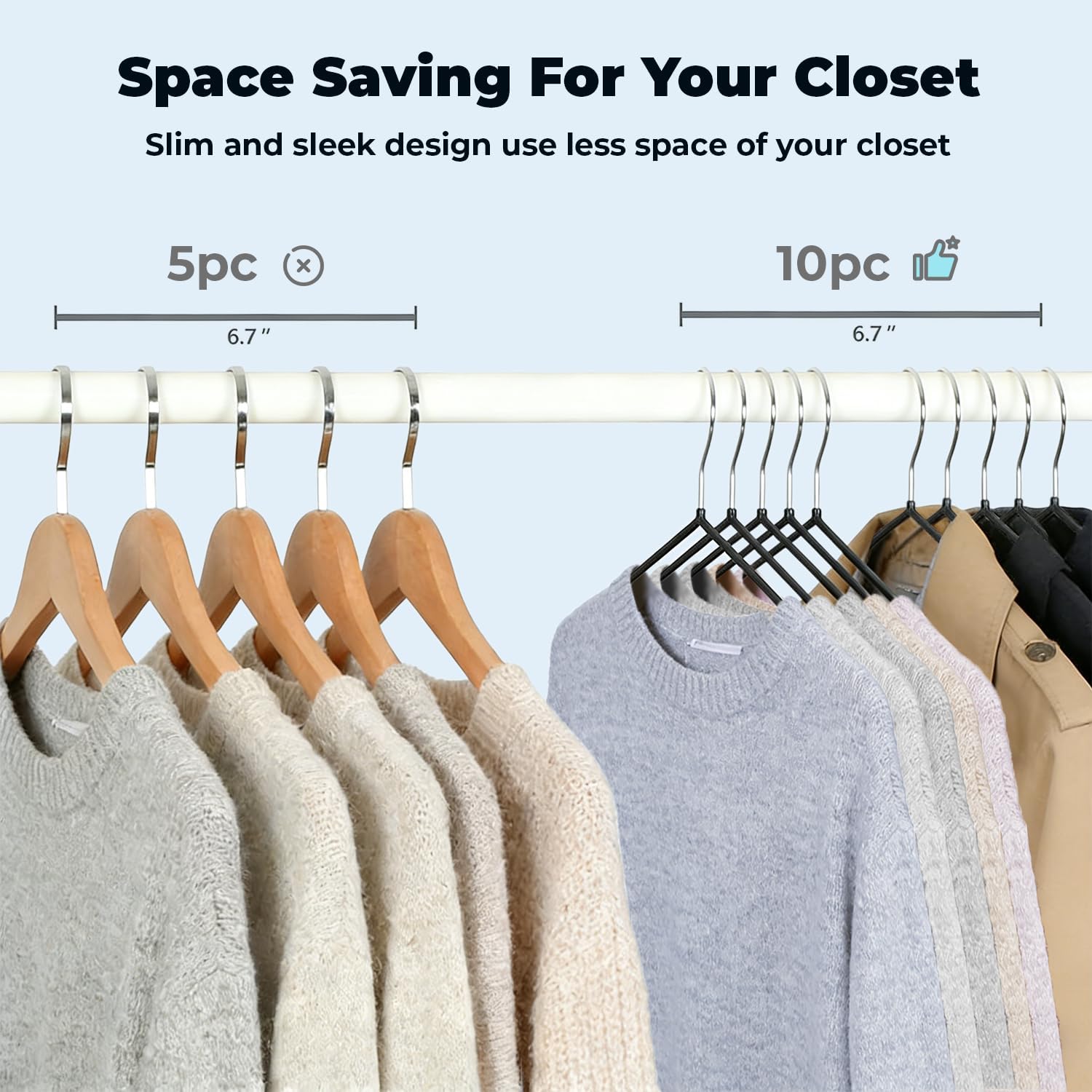 Black Metal Hangers 30 Pack, 16.5" Rubber Coated Non Slip Stainless Steel Hanger, Space Saving and Heavy Duty 20Lbs Capacity for Clothes, Suit, Shirt, Coat, Dress, Camisole