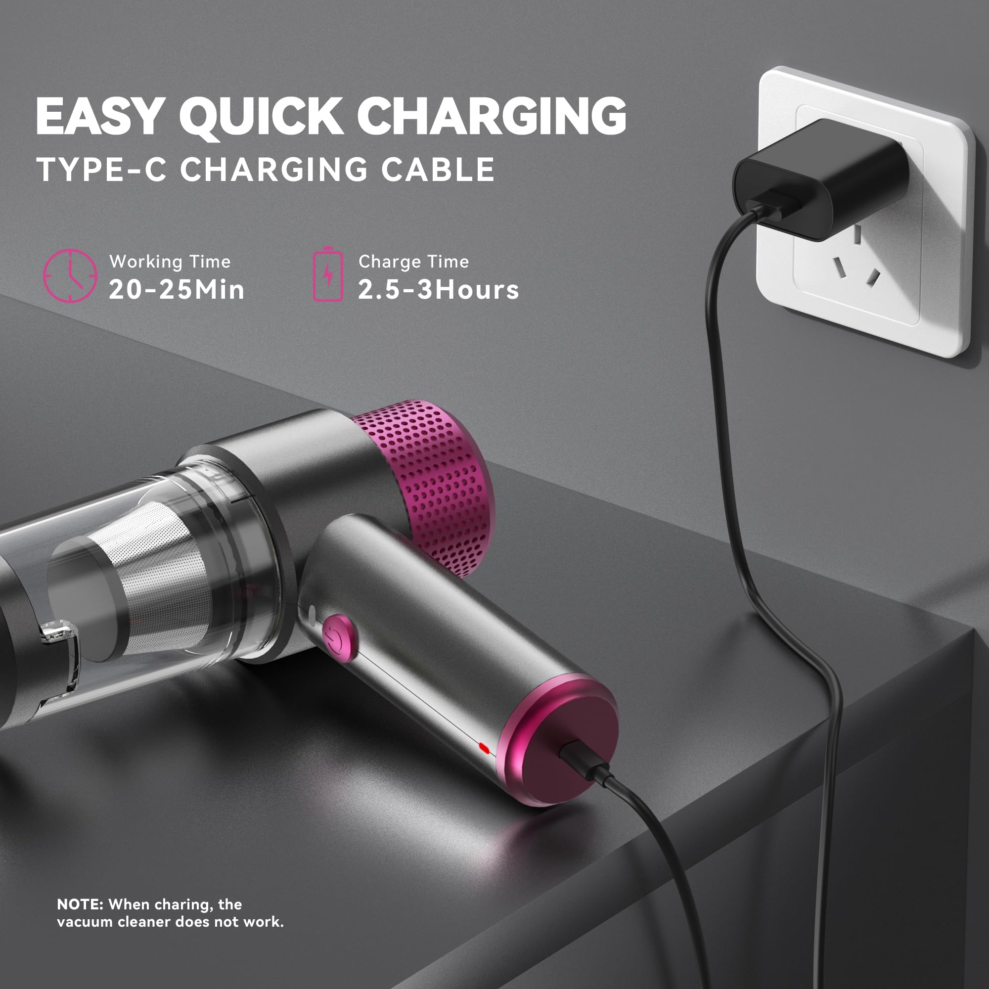 Aspirapolvere Portatile Wonder Forge - 18000Pa, Ricaricabile Type-C, Per Auto E Casa - Foto 3