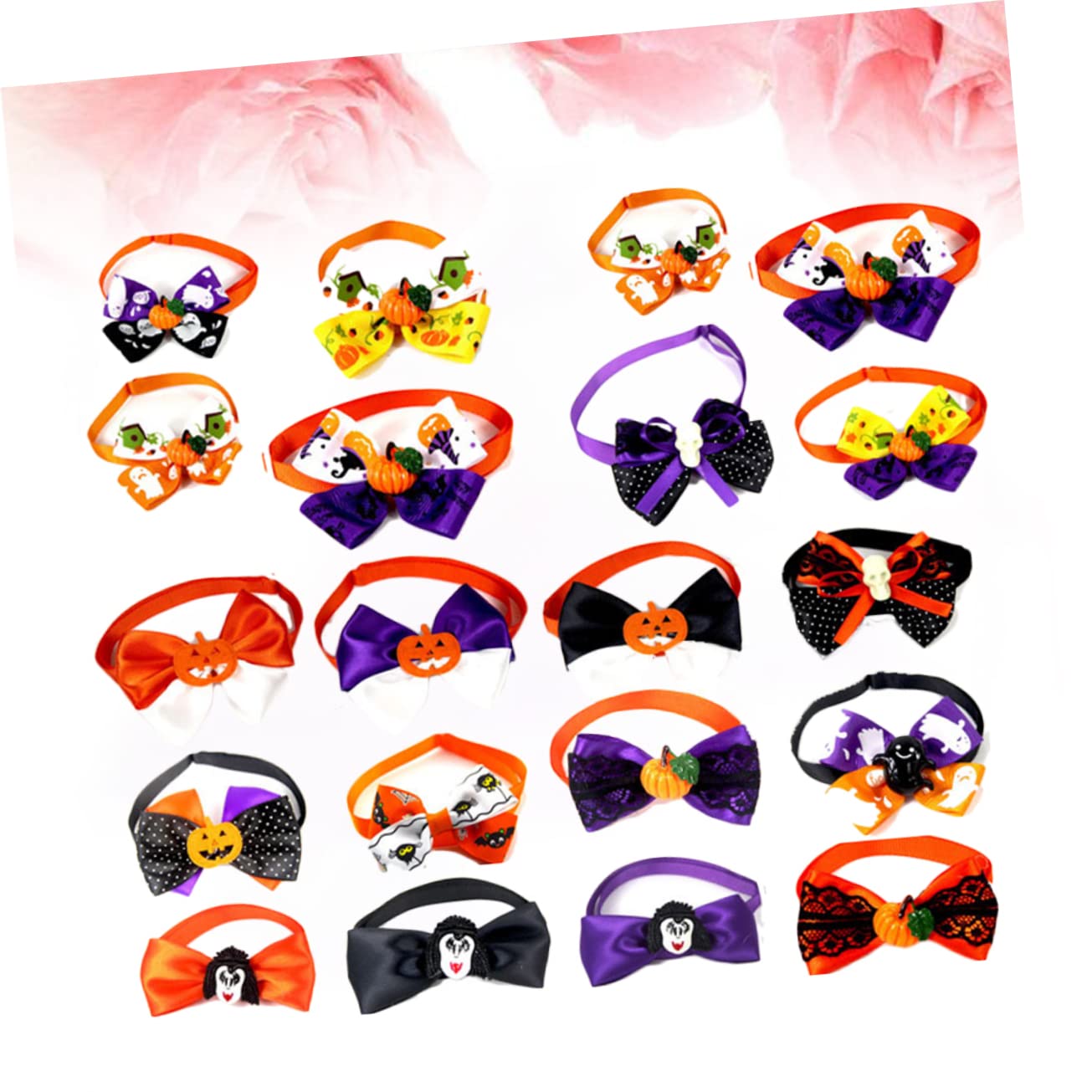 BESPORTBLE 3 Sets Halloween-Fliege Für Haustiere Hundehalsband Mit Schleife Dekoration Für Haustiere Größe Verstellbar Für Hunde Einzigartiges Material Für Sicheres Tragen 20 Stück X 3