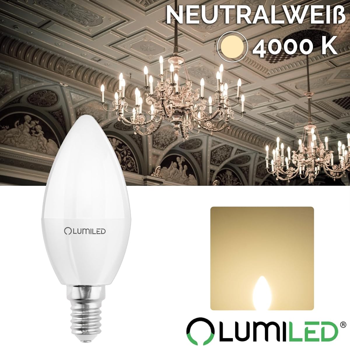 Lumiled Żarówka LED E14 B35 2,5W 249 lm 4000K Świeczka Mleczna 6 szt.