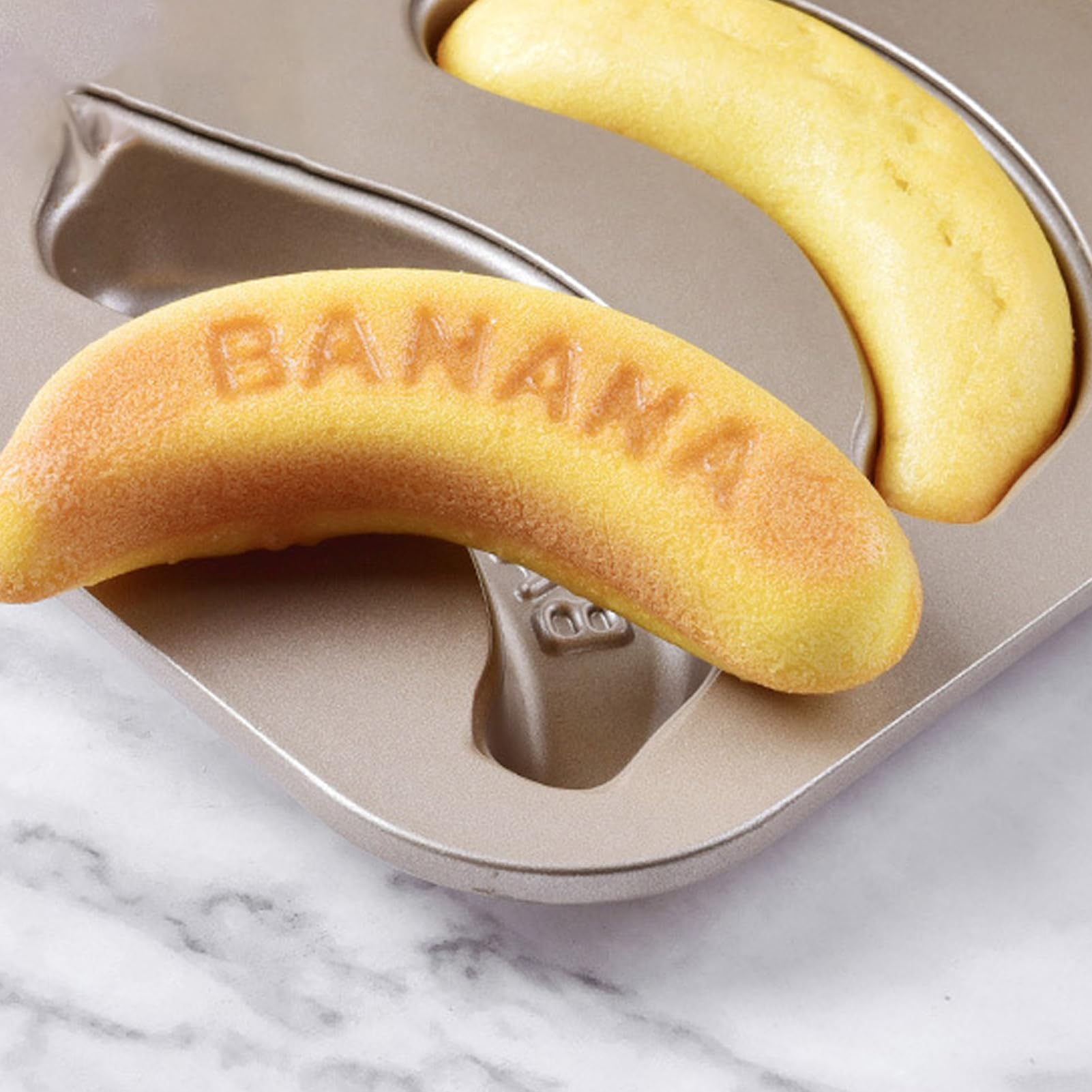 Molde de plátano, molde de frutas antiadherente, molde multifuncional con 10 cavidades | eficiente y versátil molde para tartas, galletas, pan, pudín de acero al carbono para el hogar
