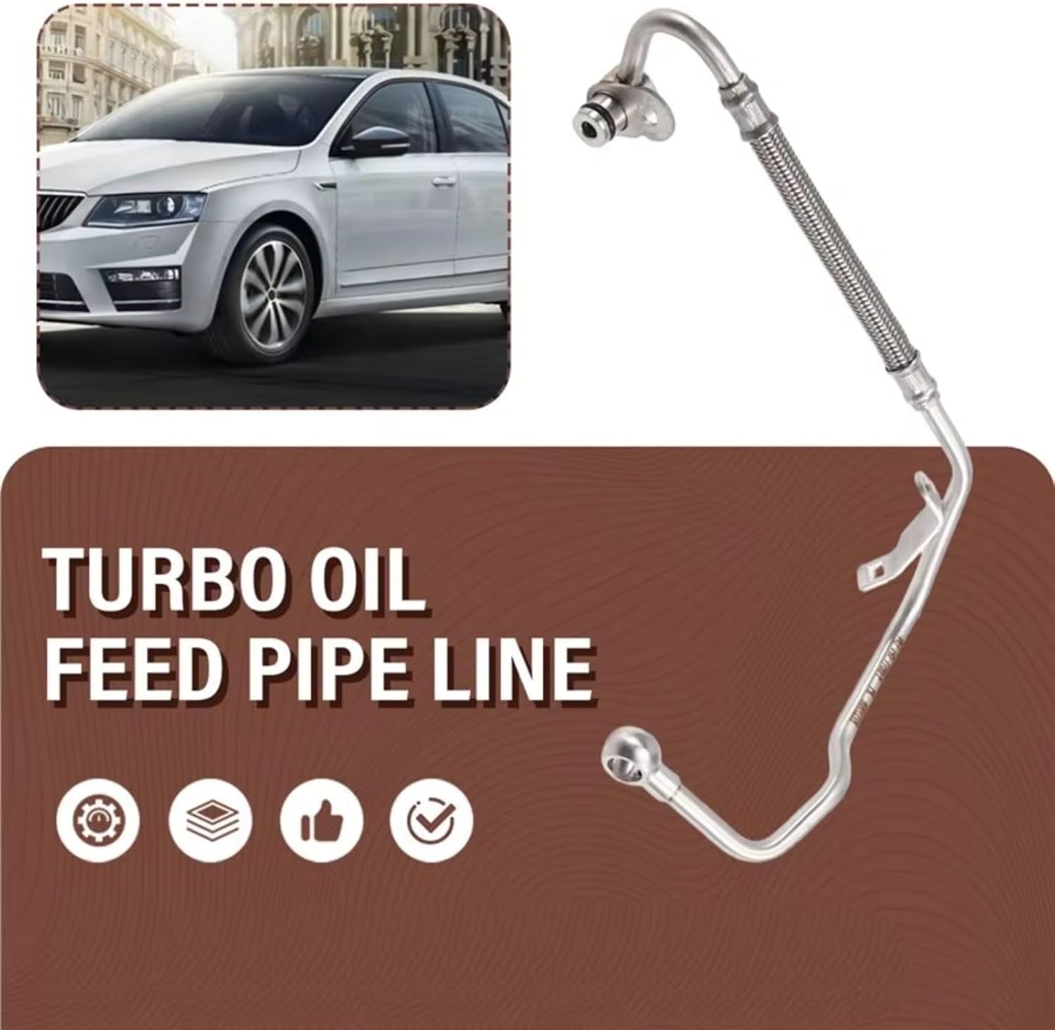 Turbocharger Oil Return Pipe Compatible with A3 2008-2013 for Q3 2012-2018 for TT 2007-2014 Car Turbocharger Oil Supply Pipe Accessories 06J145778H 06J145778F