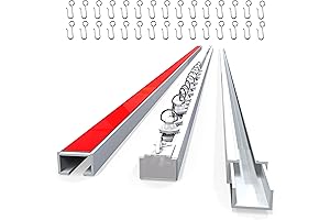 UrbanRed Non-Flexible 5m Self-Adhesive, Screw-Free Ceiling Curtain Track