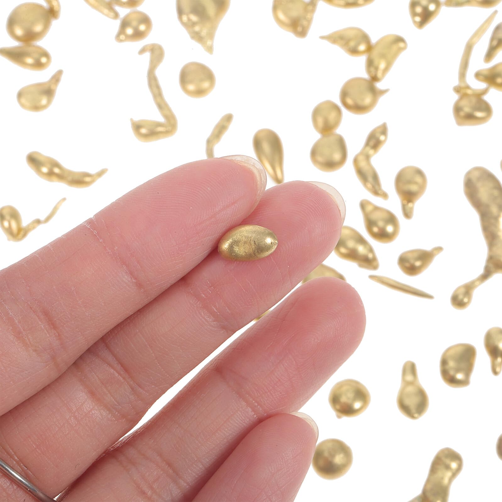 ORFOFE Grain de Laiton pour Moulage Bijou en Fonderie, Matériau en Laiton Or 100g, pour Fabrication de Bijoux et Coulée à Cire Perdue