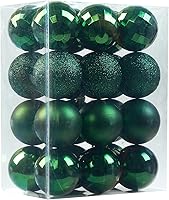 Vista 36 de Emopeak 24 bolas decorativas para árbol de Navidad, 4 estilos inastillables, decoración de árbol de Navidad, esferas colgantes para decoración