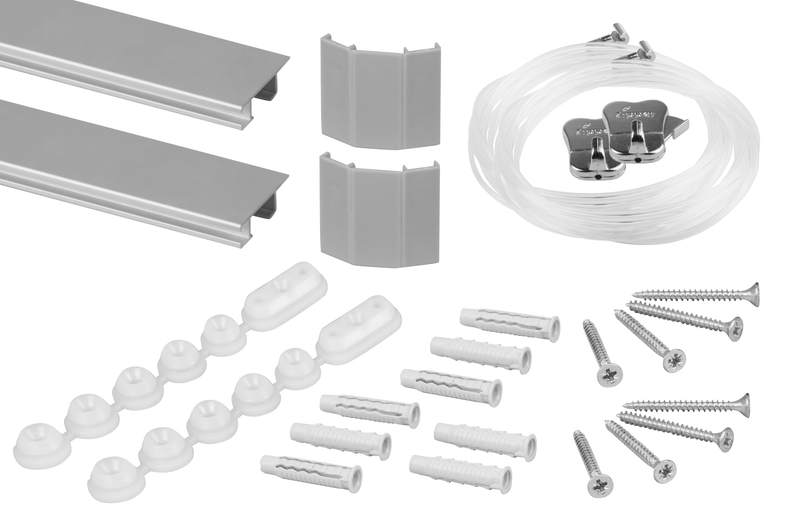 Cimaises pour tableaux - systeme d' accrochage – cliprail max + fil transparent 150cm + crochet zipper - s'adapte parfaitement au plafond - kit complet
