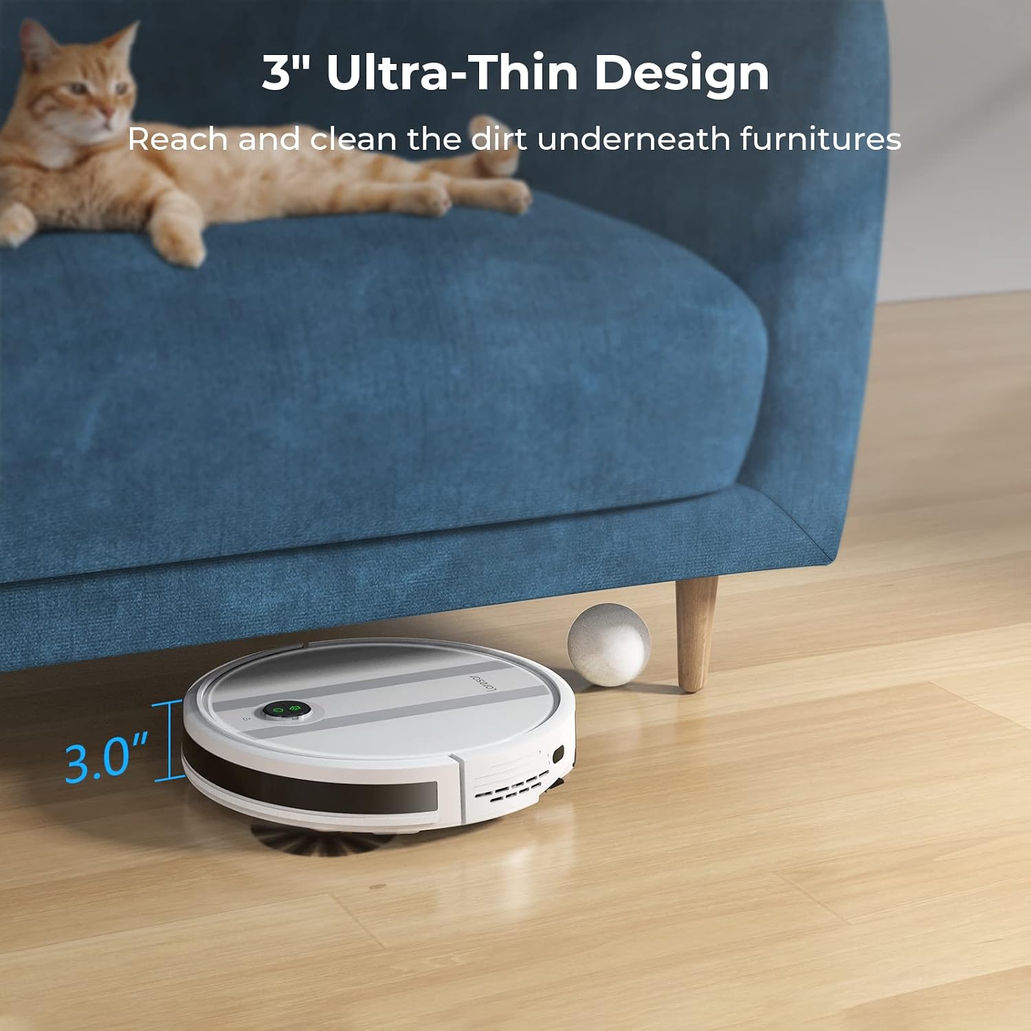 Laresar Robot Vacuum with Auto Dirt Disposal, Self Emptying Robotic Vacuum Cleaner Max 3000Pa Suction Support Mopping, App Control, Carpet Detection, Work with Alexa, Ideal for Pet Hair, Grande 2