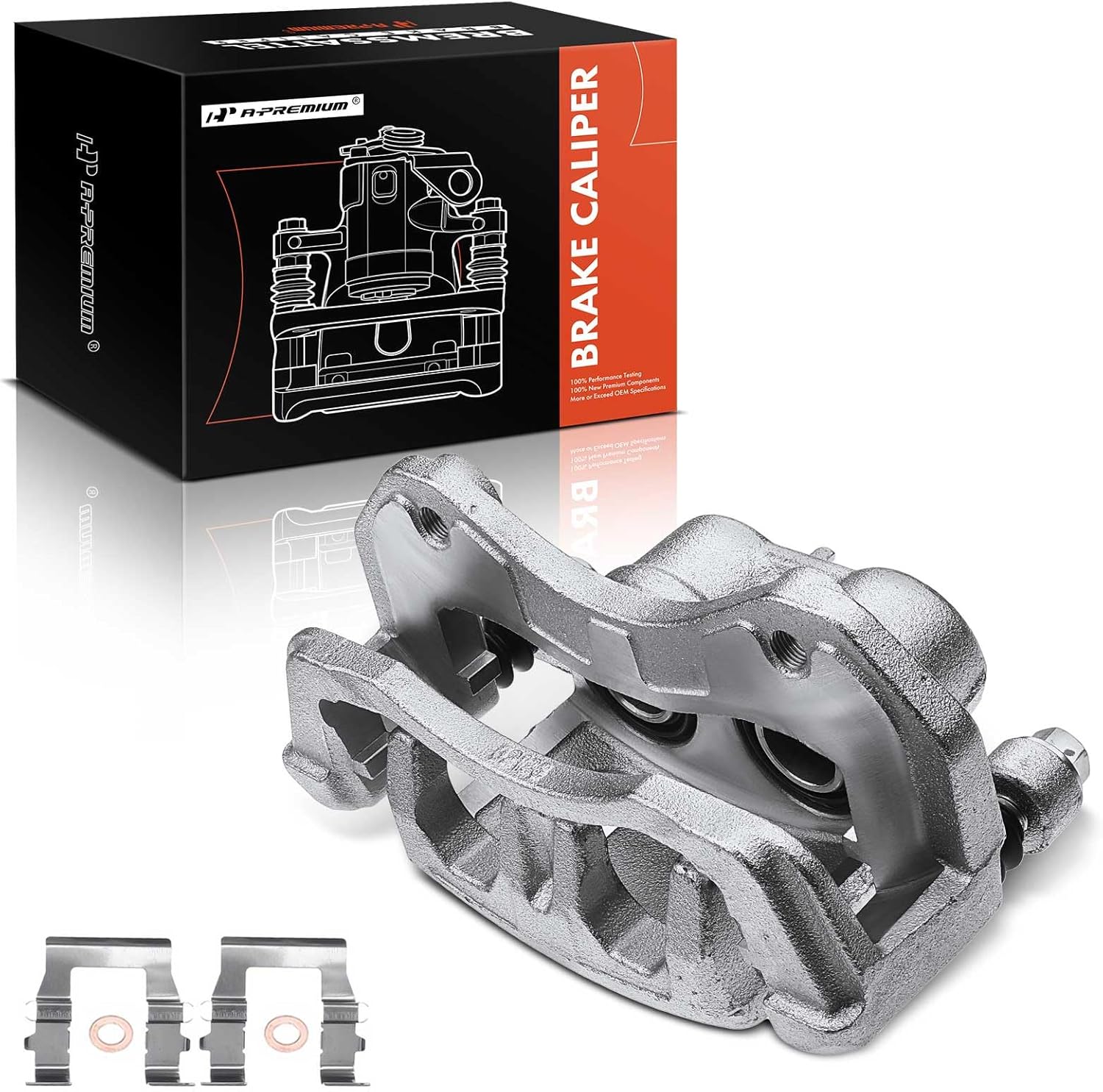 A-Premium Disc Brake Caliper Assembly with Bracket Compatible with Select Mitsubishi Models - Outlander 2005-2006, Outlander PHEV 2018-2020, Lancer 2009-2015, 2.0L 2.4L - Front Left Driver Side