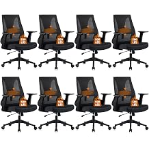CLATINA 500lbs Big and Tall Office Chair - Wide Comfy Seat, Heavy Duty Mesh Ergonomic Computer Desk Chair with Adjustable Lumbar Support, Executive Task Chairs for Home Office Conference, Black, 8Pack