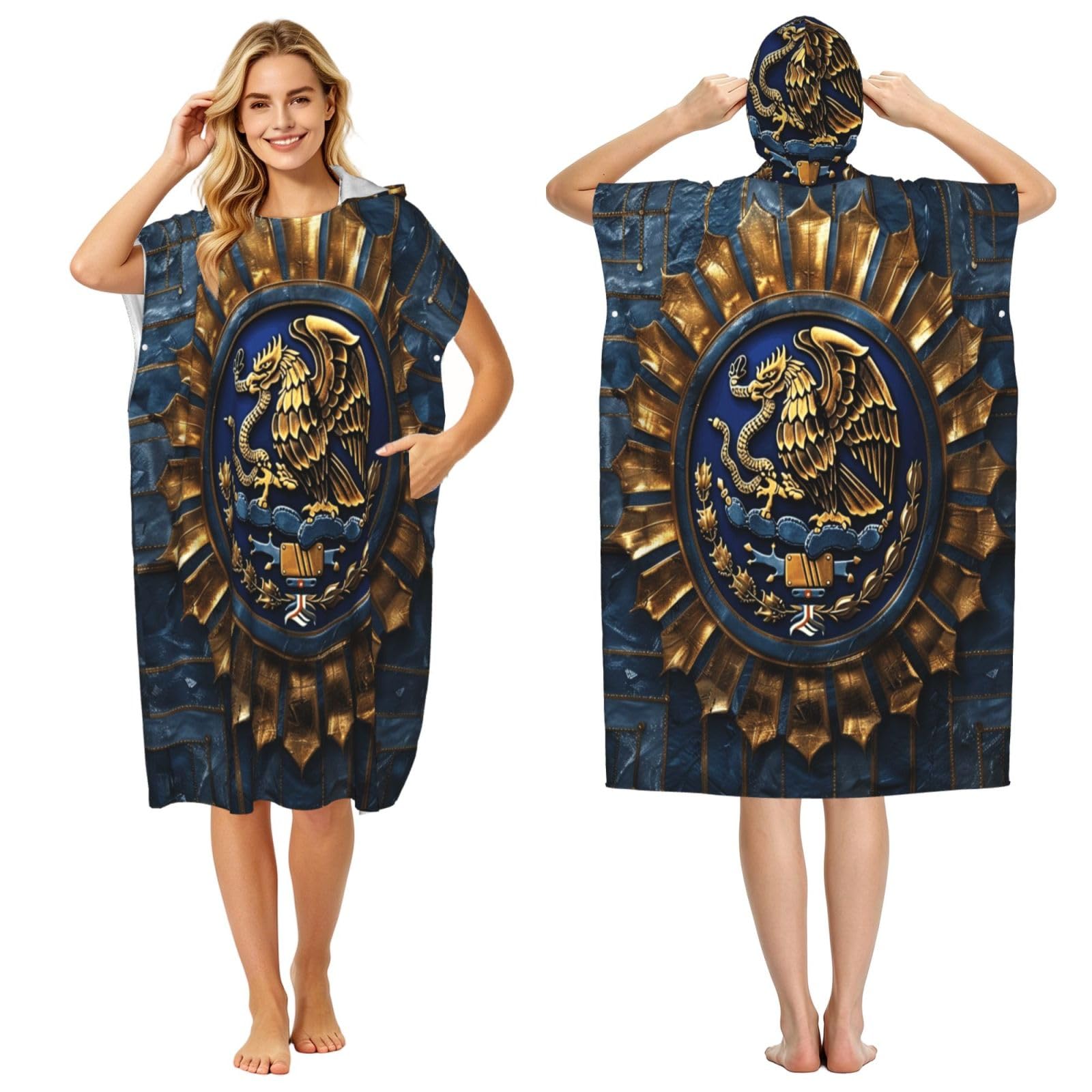 DTHKJNLSF Jalisco State Flag Adult Hooded Beach Poncho Towel