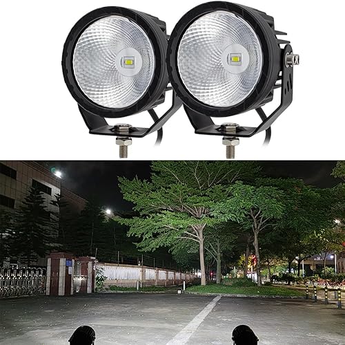 STDYSUN Luces antiniebla LED redondas para conducción todoterreno, 2 unidades, haz de inundación de 3.5 pulgadas, luces antiniebla para motocicleta,