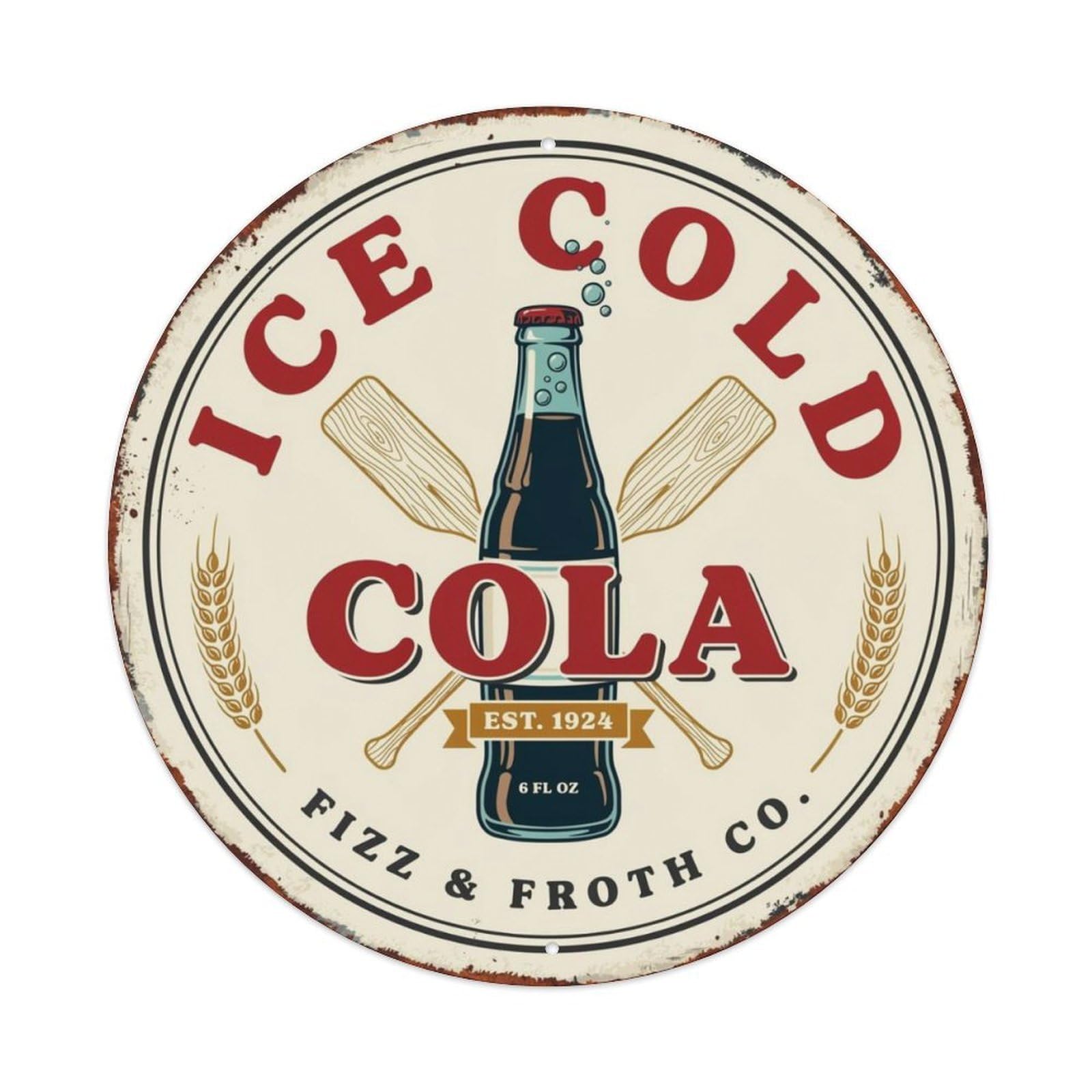 Ice Cold Cola Retro Soda Metal Tin Sign Plaque