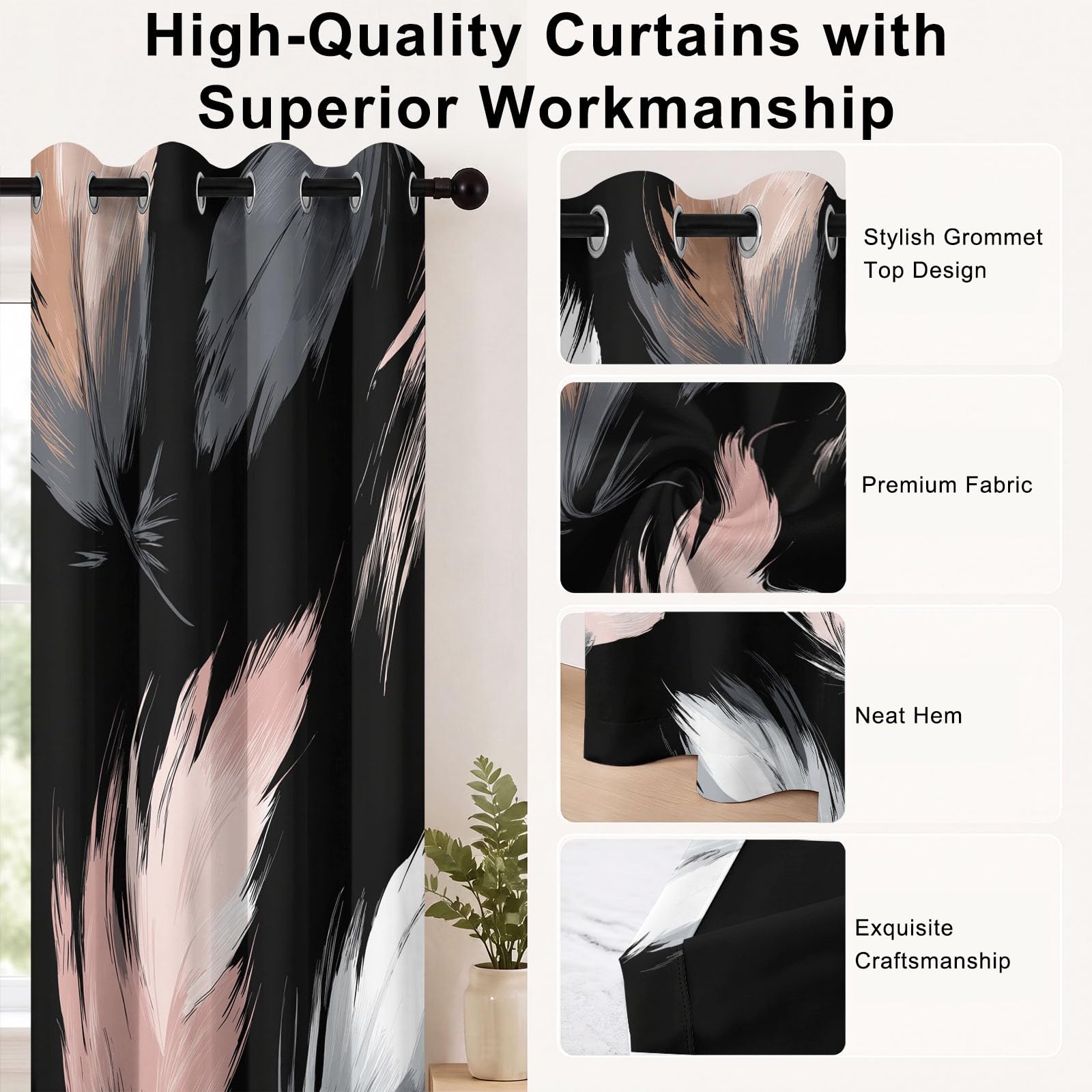 Générique 140L x 800H CM Rideau à œillets Naturel Réaliste Sauvage Animal, Rideaux isolants Thermiques Oeillets Occultants Rideaux pour Salon, Chambre et Chambre d'enfants, 2 Panneau