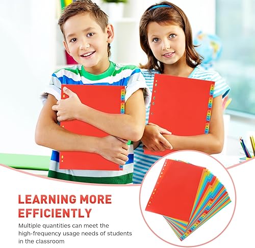 Miniatura 8 de Ciieeo 4 juegos a4 divisor de índice perforado cuaderno de color carpetas de archivos de letras pestañas del alfabeto, separador de fichas de índice