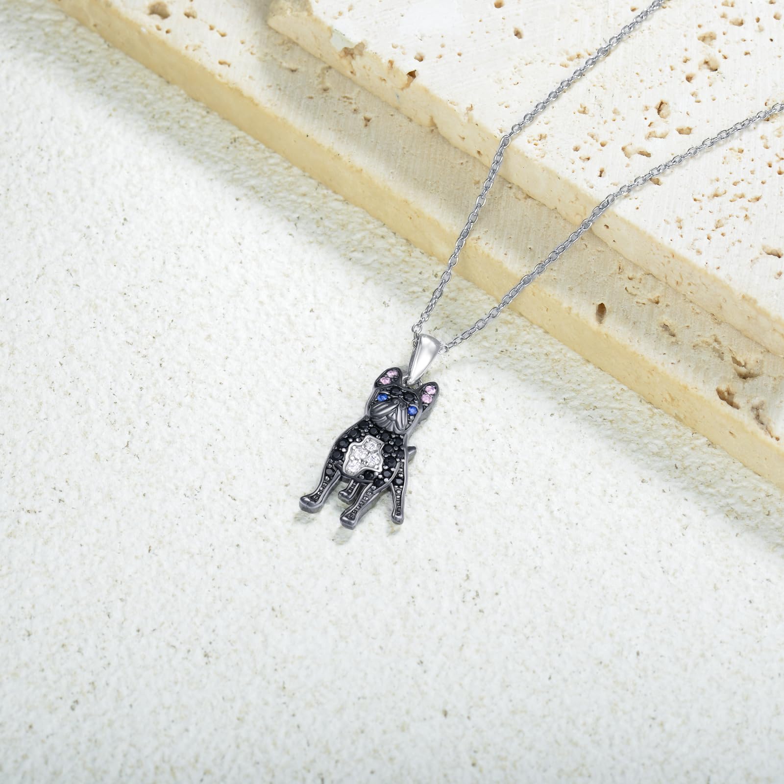 Dog Necklaces 24 Breeds of Dogs Necklaces S925 Sterling Silver Dog Pendant Black French Bulldog Dog Necklace for Women Girls gifts -UK - Image 2