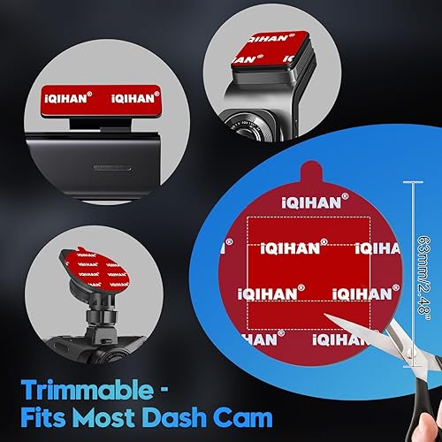 Miniatura 2 de Almohadillas adhesivas adhesivas para montaje de cámara de salpicadero, 5 piezas de cinta de montaje de doble cara de repuesto para cámara de