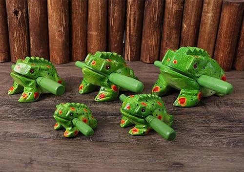 Miniatura 10 de 3.5" Instrumento de escofina de madera de rana Guiro - Percusión Musical Tone Block Craft (azul)