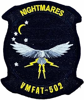 VMFAT-502 Nightmares Black Chest Patch - with Hook and Loop