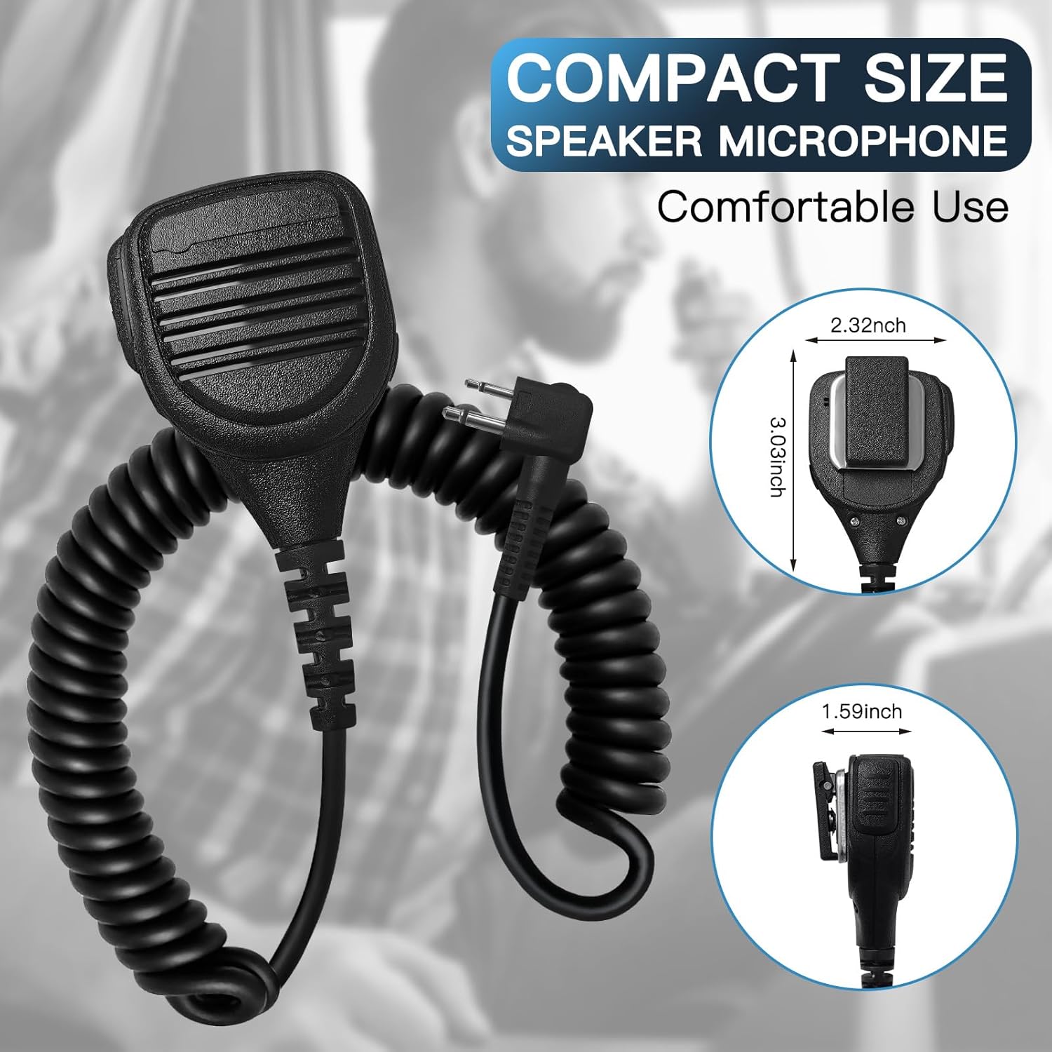 PMMN4013a Speaker Microphone for CP200 CP200D PMMN4013 Shoulder Mic with 3.5 mm Jack for Motorola R2 CP100D CP185 BPR40D BPR40 PR400 CLS1110 CLS1410 CLS1110 RDU4100 RMU2040,2 Pin Two Way Radi - Image 5