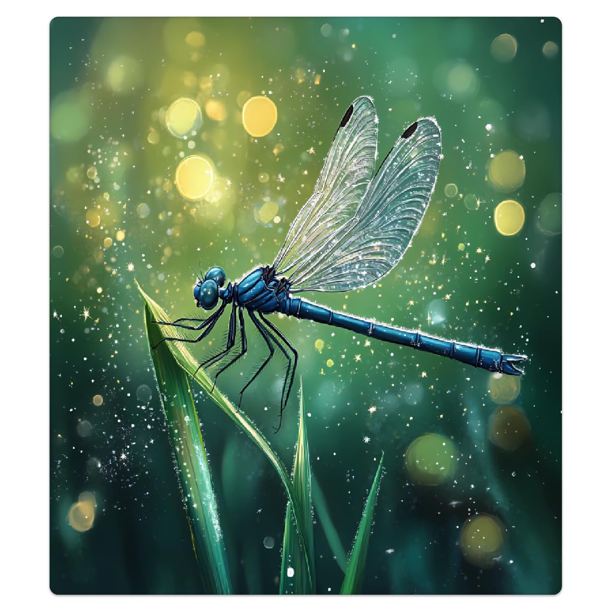 Mexpekil Magnetabdeckung für Geschirrspüler, Motiv: Sommerlibelle, 53,3 x 66 cm, dekorativ, wasserdicht, für Geschirrspüler, magnetischer Aufkleber für Küchengeräte