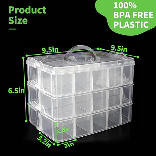 Miniatura 6 de Caja de almacenamiento para Lego, organizador de almacenamiento apilable con 30 compartimentos para Lego, almacenamiento para muñecas Barbie,