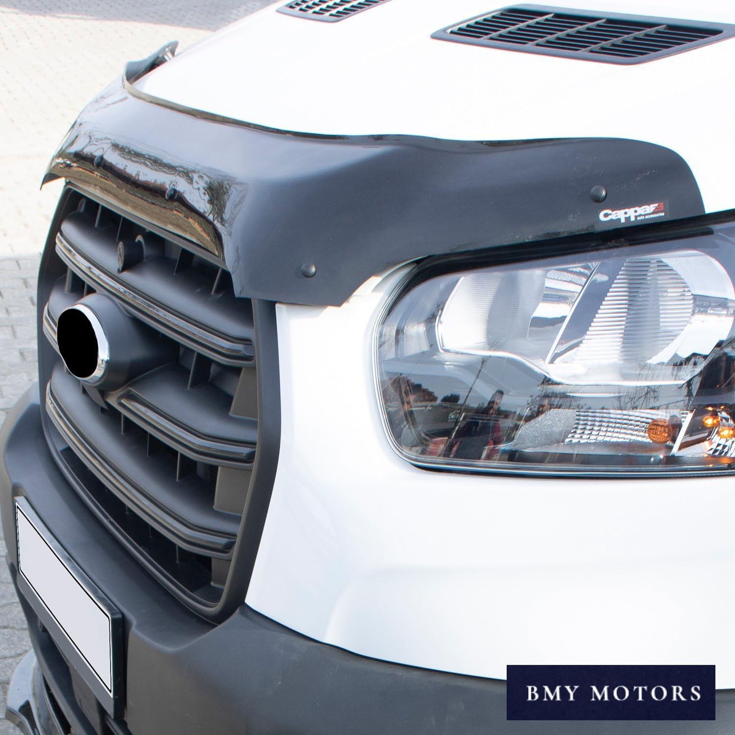 BMY Hood Deflector/Front Bug Shield Compatible for Ford Transit 2019-2026 Hood Guard Bonnet Protector | Particles & Bug | Car Accessories