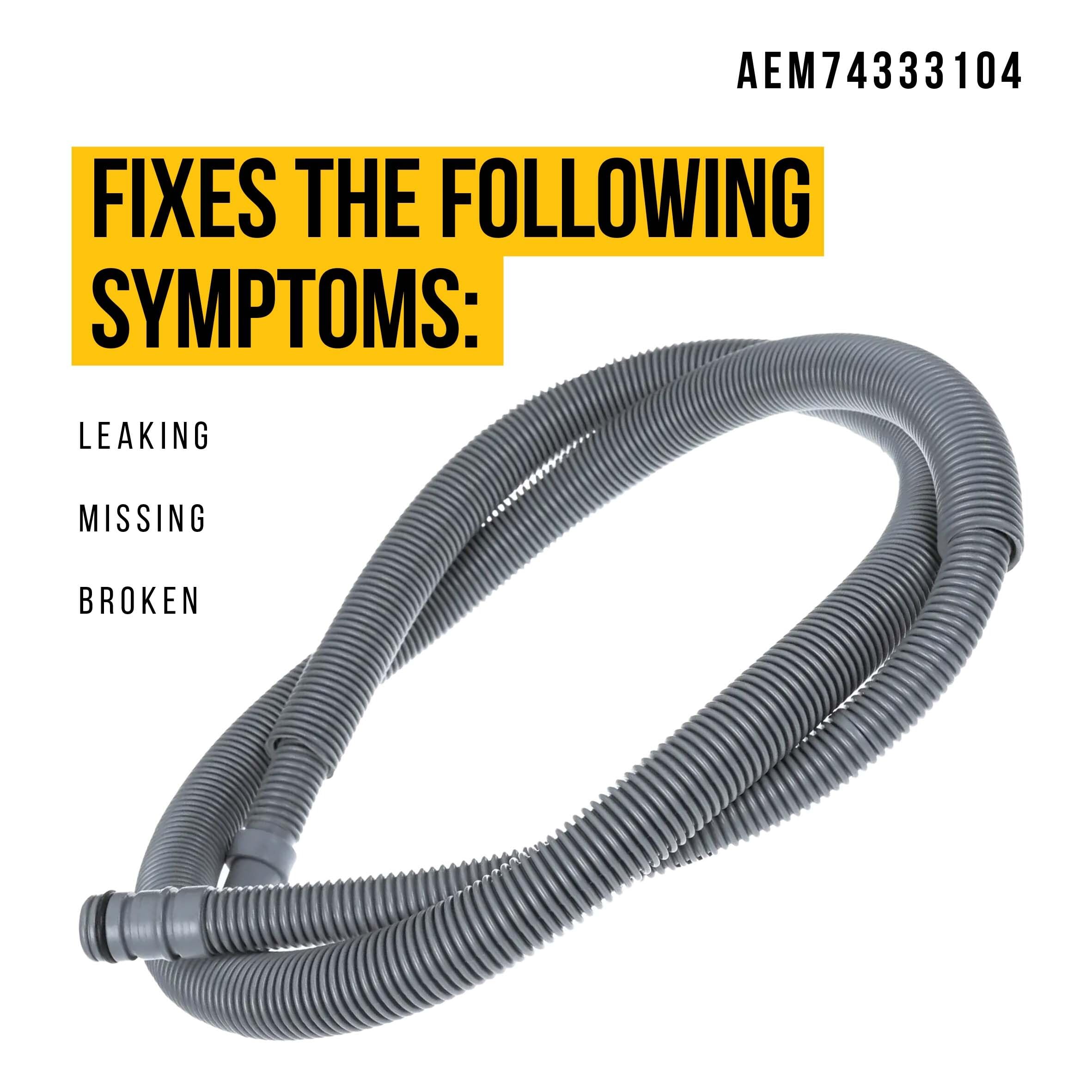 AEM74333104 - Conjunto de manguera de drenaje, compatible con lavavajillas LG, sustituye a AP7034217, piezas de reparación de repuesto ultraduraderas, instalación simple, bricolaje rápido